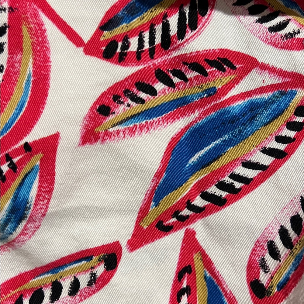J. Crew Women's Leaf Print Shorts - Red and Blue